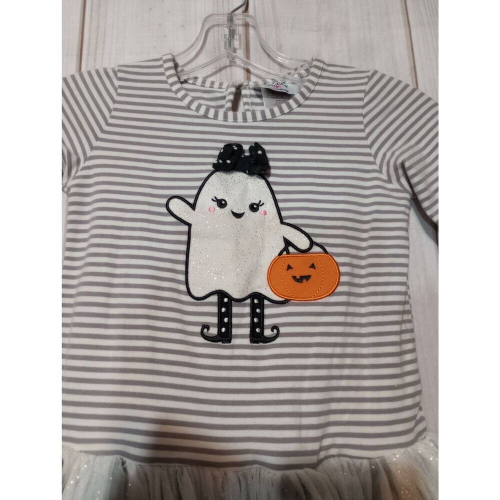 Counting Daisies Dress Girls 6 Halloween Ghost Gray White - Picture 3 of 7